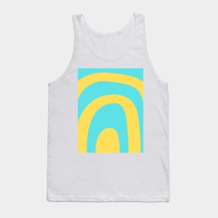 Boho lemon baby blue rainbow pattern Tank Top